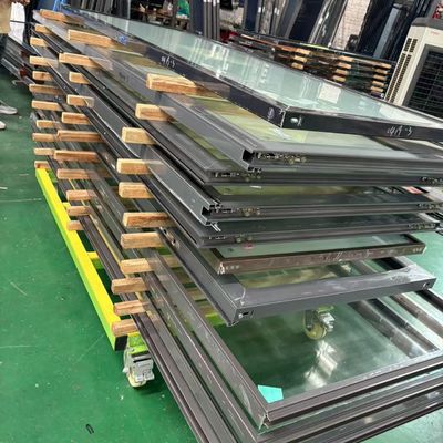 Double Glazed Transparent Glass Door Heavy Duty Heat Insulated Bi Fold Door