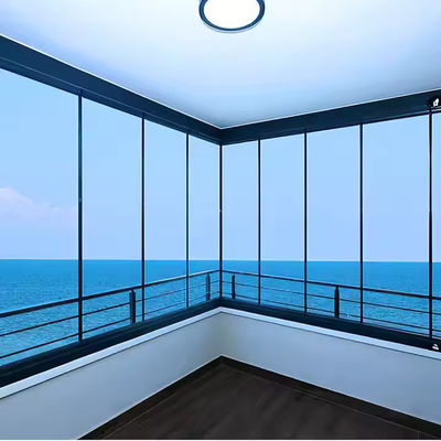 Ramenloze schuifbare opvouwbare gehardenglazen deurgordijn, balkondeurs