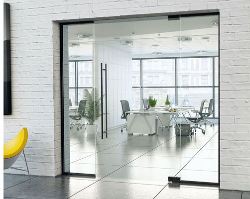 Volledige weergave Frameless Transparent Glass Partition Wall voor kantoor, huis, werkplaats