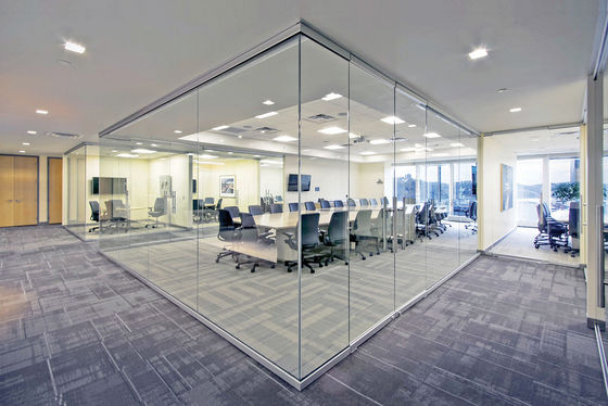 Volledige weergave Frameless Transparent Glass Partition Wall voor kantoor, huis, werkplaats