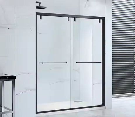 Zijdelingse glazen schuifwand voor badkamer aluminium glas roestvrij staal inloopdouche