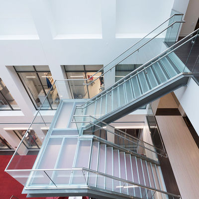 Aluminium U-profiel kanaal glazen trappengraaf met glazen klem trappengraaf toprail