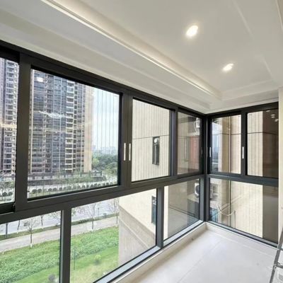 Gehard Glas Thermische Onderbreking Aluminium Schuif Stormramen Met Insectennet