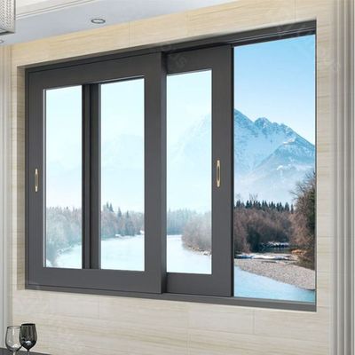 Thermische Onderbreking Windbestendige Zonnescherm Aluminium Schuifraam Met Gehard Glas