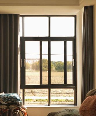 Thermische Onderbreking Windbestendige Zonnescherm Aluminium Schuifraam Met Gehard Glas