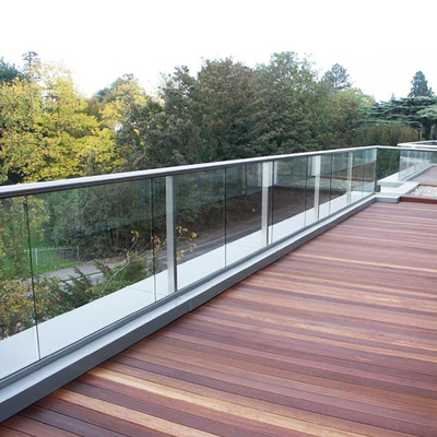 Glazen Balustrade Handrail Leuning Systeem Met 12 Aluminium U-Profielen