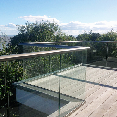 Glazen Balustrade Handrail Leuning Systeem Met 12 Aluminium U-Profielen