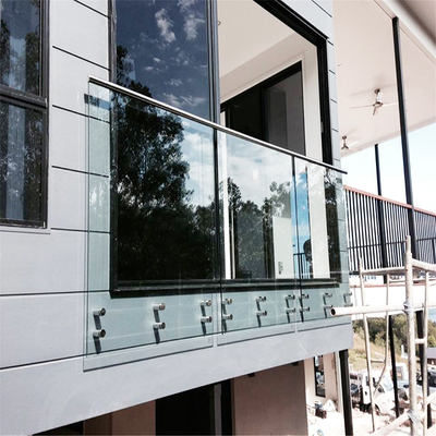 Frameloos Buitenbalkon Gehard Glazen Leuning Systeem Met Afstandspennen