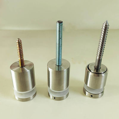 Verstelbaar roestvrij staal, raamloos, wandmontage, glazen leuning, vaststaande standoff pin