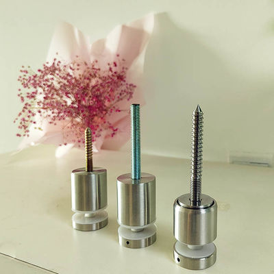 Verstelbaar roestvrij staal, raamloos, wandmontage, glazen leuning, vaststaande standoff pin