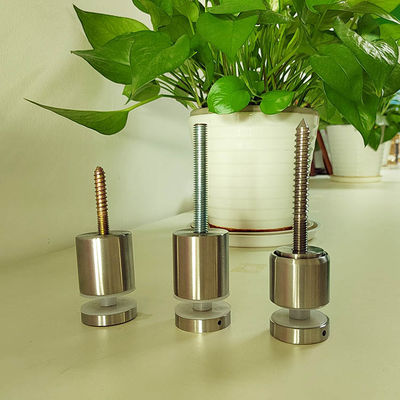 Verstelbaar roestvrij staal, raamloos, wandmontage, glazen leuning, vaststaande standoff pin