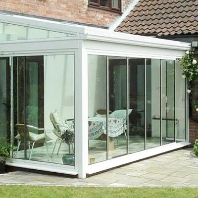 Aluminium Sliding Bi Fold Transparent 5+5mm Tempered Laminated Glass Doors For Partition Balcony