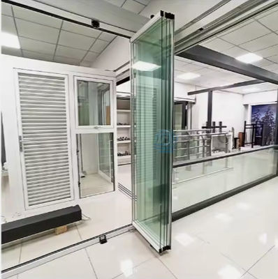 Buiten aluminium vouwdeur Frameless gehard dubbelvouwde glazen deur