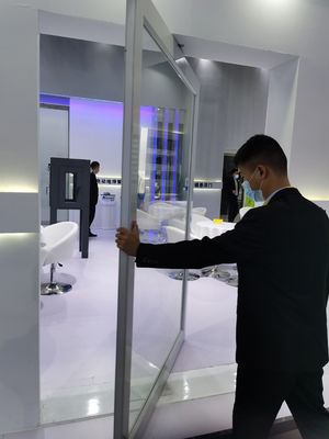 Slim frame aluminium draaideur gehard doorzichtig glas ingang draaideur