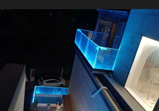 Gemakkelijk te installeren Aluminium U-kanaal glazen leuning Modern met LED-licht