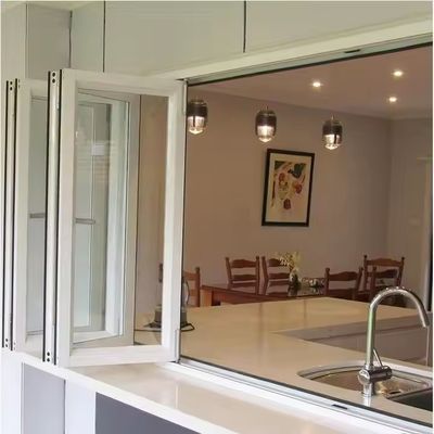 1.5mm Aluminium vouwvensters Langdurig met horizontaal vouwpatroon en geanodiseerd frame afwerking