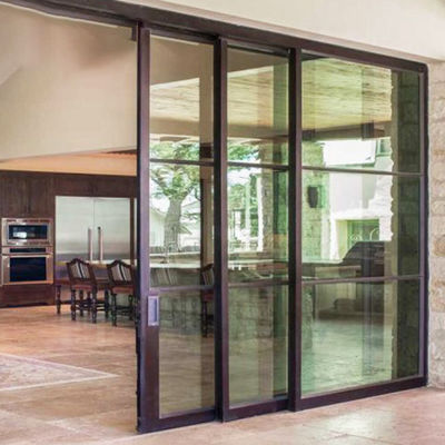 24 uur online ondersteuning aluminium schuifdeur met poeder gecoate aluminium legering gehard glas roestvrij staal
