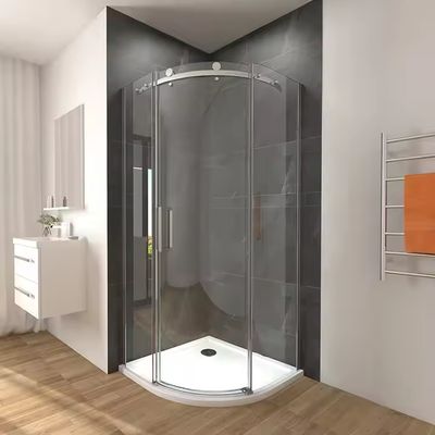 Zijdelingse glazen schuifwand voor badkamer aluminium glas roestvrij staal inloopdouche