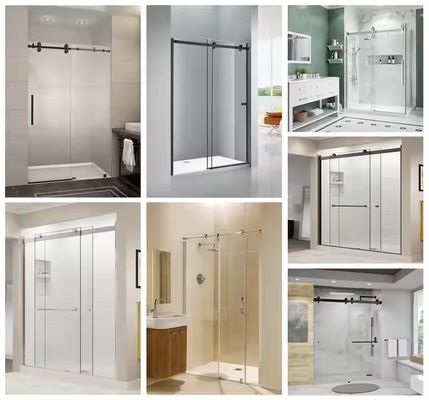 Gouden Frame Moderne Douchecabine met Aanpasbare Hardware Accessoires en Badkamer Handgreep Gehard Glazen Deur