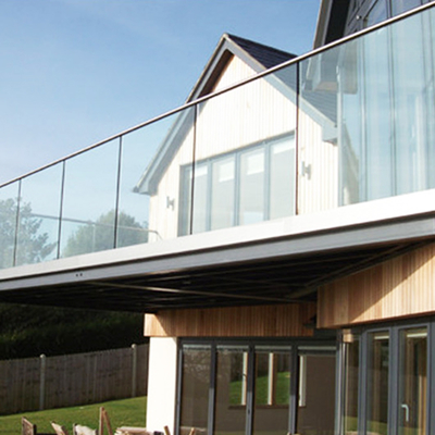 Glazen Balustrade Handrail Leuning Systeem Met 12 Aluminium U-Profielen