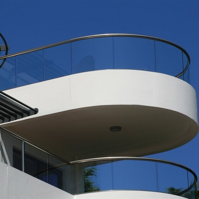 Aangepaste Zwarte Coating Frameloze U-kanaal Glazen Leuning Glazen Balustrade